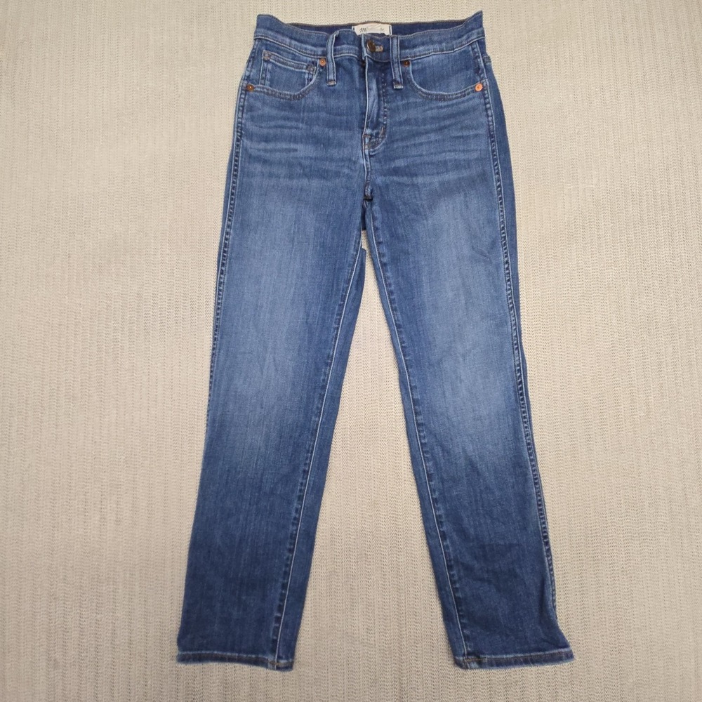 Madewell Jeans Womens 25 Blue Mid-Rise Stovepipe Straight Stretch Denim Pants